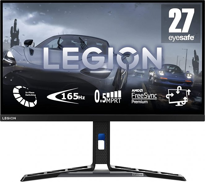 Lenovo Y27-30 68,58cm (27 Zoll, 1920x1080, FHD, WideView, entspiegelt) Gaming Monitor (HDMI, DP, USB-C, 180Hz, 430 nits, 0.5ms Reaktionszeit, AMD FreeSync) schwarz