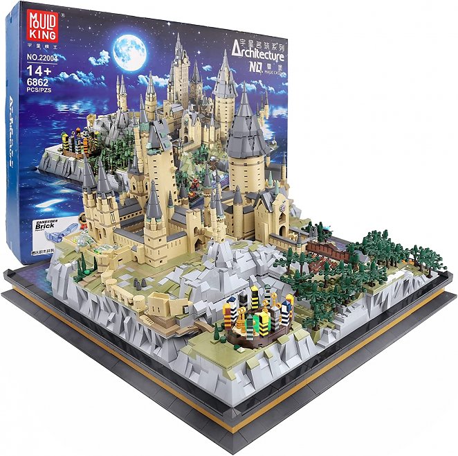 Mould King 22004 Bausteine Architektur Modell 6862 Klemmbausteine Architektur Baustein Modell Schloss Custom Bauspiel, Modular Building Konstruktionsspielzeug Kompatibel mit Zauberschule