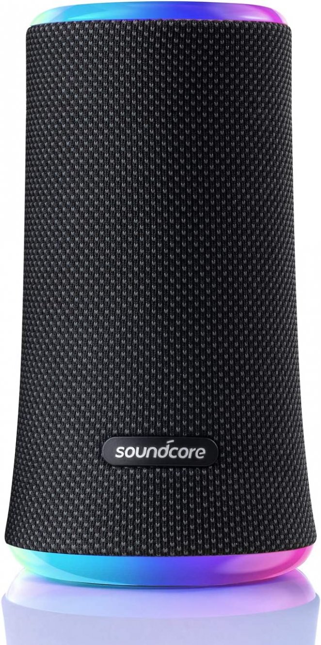 Soundcore Anker Flare 2 Bluetooth Lautsprecher, mit IPX7 Wasserschutz, 360° Rundum-Sound, für Draußen, Garten, Strand, Urlaub, mit PartyCast, EQ Regulierung und 12 Stunden Akkulaufzeit