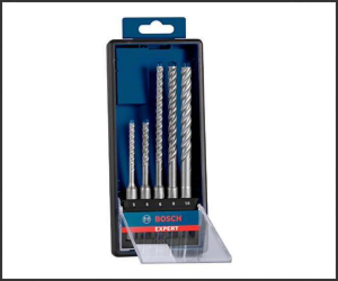 Bosch Professional 5x Expert SDS plus-7X Hammerbohrer Set (für Stahlbeton, Ø 5-10 mm, Zubehör Bohrhammer) | 5 Stück