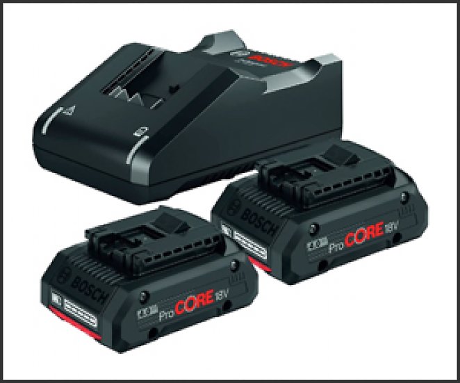Bosch Professional 18V System Akku Set (2x4.0Ah Akkus + Ladegerät GAL 18V-40, im Karton)