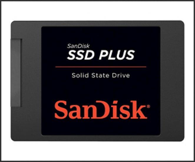 SanDisk SSD Plus interne SSD Festplatte 1 TB (schnelleres Hoch-, Herunterfahren und Laden, Lesegeschwindigkeit 535 MB/s, Schreibgeschwindigkeit 350 MB/s, stoßfest)