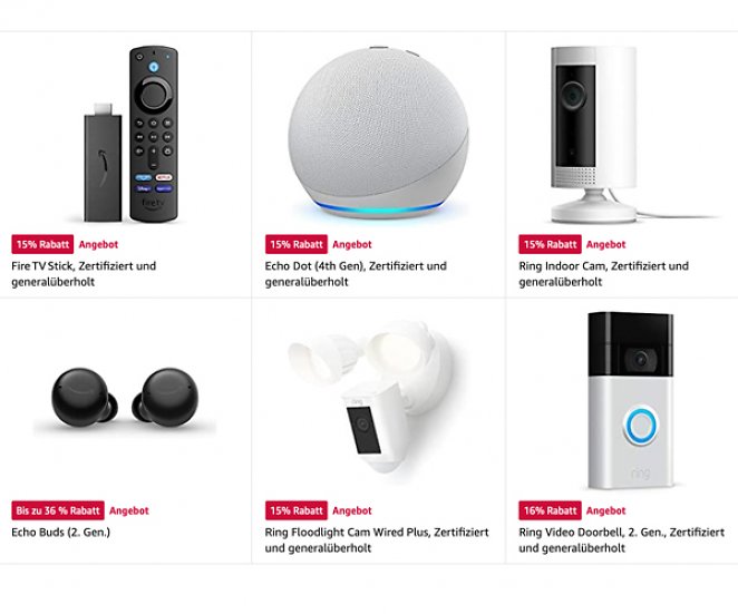 Alle Alexa-Geräte in der Aktions-Übersicht