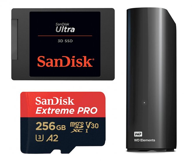 Speicherprodukte von Western Digital und Sandisk