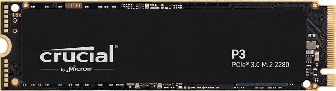 Crucial P3 1TB M.2 PCIe Gen3 NVMe Intern SSD, Bis zu 3500MB/s