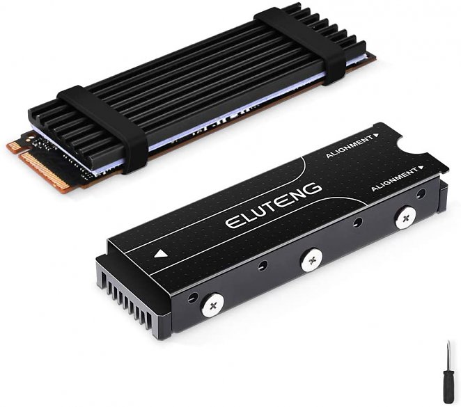 ELUTENG M2 SSD Kühlkörper PS5 2 Packs Doppelseitiger M.2 Kühler für 2280 M.2 SSD M2 Kühlkörper mit 4 Silikon Wärmeleitpad Heatsink PS5 für PCIE NVME M.2 SSD oder SATA M.2 SSD, Schwarz