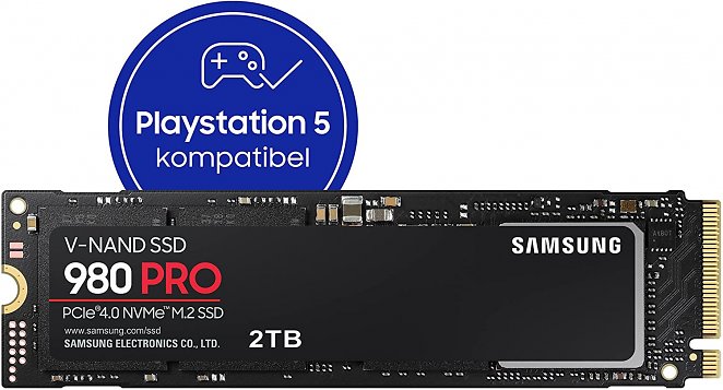Samsung 980 PRO M.2 NVMe SSD (MZ-V8P2T0BW), 2 TB, PCIe 4.0, 7,000 MB/s Read, 5,000 MB/s Write, Internal Solid State Drive