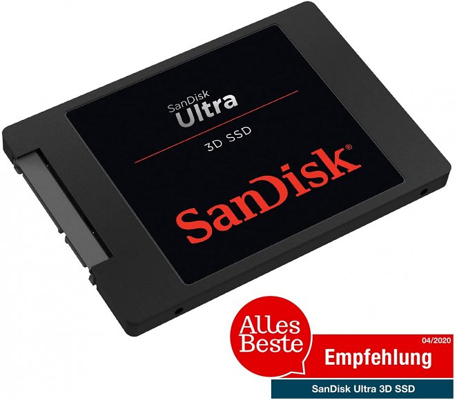 SanDisk Ultra 3D SSD 2TB up to 560MB/s Read / up to 530MB/s Write , Black