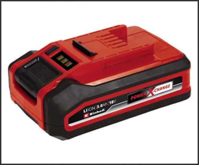 Einhell 18V 3,0 Ah Power X-Change PLUS (18V Akku, universell verwendbar für alle PXC-Geräte, ohne Selbstentladung, 3-Stufen-LED Ladestandskontrolle, angepasste Ladezyklen, ohne Ladegerät)