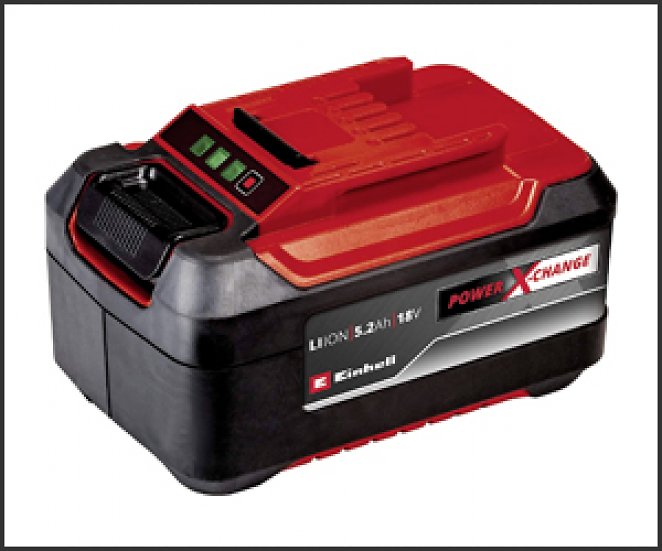 Einhell 5,2 Ah Plus System Akku Power X-Change (Li-Ionen Akku, 18 V, 5,2 Ah, passend für alle Power X-Change Geräte)