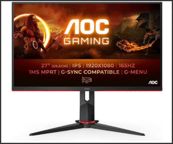 AOC Gaming 27G2SP - 27 Zoll FHD Monitor, 165 Hz, 1 ms, FreeSync Premium (1920x1080, VGA, HDMI, DisplayPort)