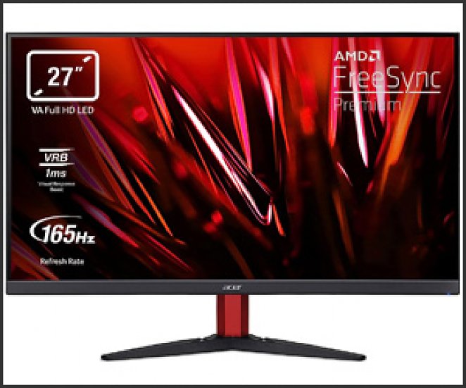 Acer KG272UP Gaming Monitor 27 Zoll (69 cm Bildschirm) WQHD, 165Hz DP, 144Hz HDMI, 1ms (VRB), HDMI 2.0, DP 1.4, AMD FreeSync Premium