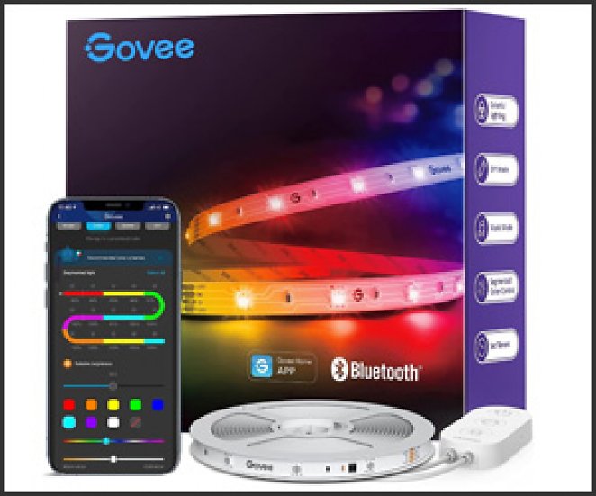 Govee RGBIC LED Strip 10m, Bluetooth LED Streifen, Segmentcontrol, Musik Sync, 64 Szenenmodus, Steuerbar via App-steuerung,Farbwechsel,geeignet für Zuhause Schlafzimmer Gaming 10M