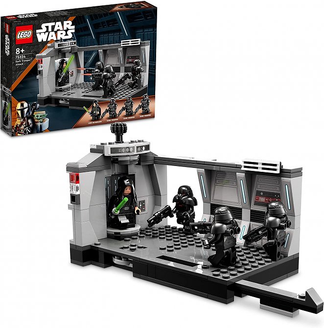 LEGO 75324 Star Wars Angriff der Dark Trooper, Set mit Luke Skywalker mit Lichtschwert und 3 Dark Troopers Minifiguren, The Mandalorian Serie