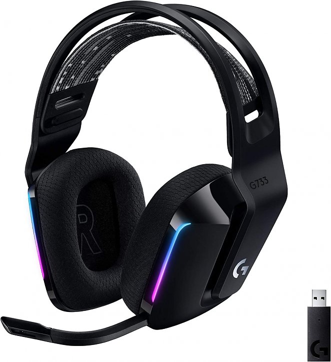 Logitech G733 LIGHTSPEED kabelloses Gaming-Headset mit Kopfbügel, LIGHTSYNC RGB, Blue VO!CE Mikrofontechnologie, PRO G Lautsprechern, Ultraleicht, 29-Stunden Akkulaufzeit, 20m Reichweite