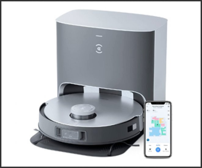 ECOVACS DEEBOT X1 PLUS Staubsaugerroboter mit Wischfunktion und automatischer Absaugstation, 5000pa Saugleistung, 3D-Hindernisvermeidung, Jacob Jansen Design