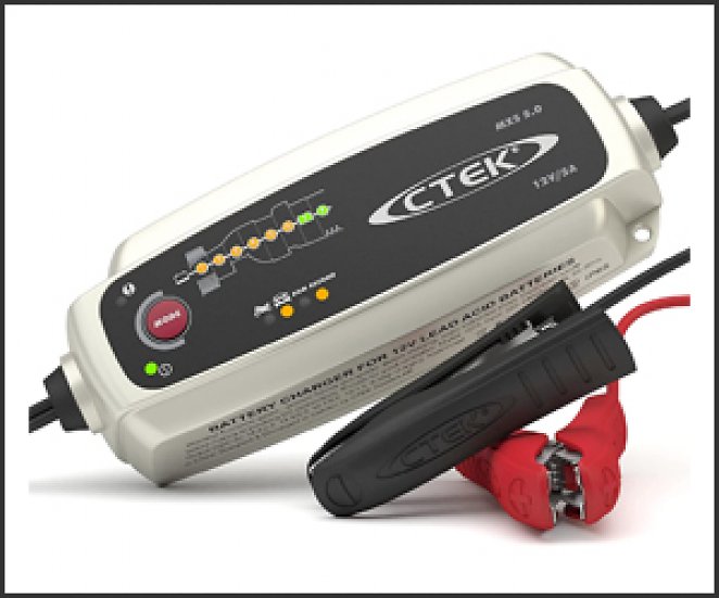 CTEK MXS 5.0, Batterieladegerät 12V, Temperaturkompensation, intelligentes Ladegerät Autobatterie, Ladegerät Auto & Motorrad, Batteriepfleger mit Rekonditionierungsmodus und AGM-Option