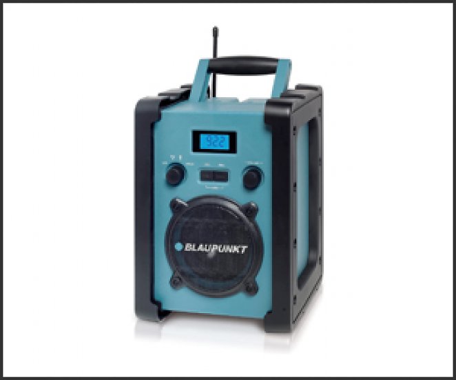 Blaupunkt BSR 20 Baustellenradio mit Akku - Tragbares Radio mit Bluetooth robust (AUX-IN, 5 Watt RMS, Schutzklasse IPX5)