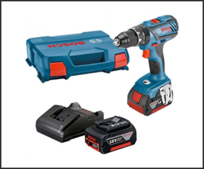 Bosch Professional 18V System Akku-Schlagbohrschrauber GSB 18V-28 (inkl. 2x GBA 18V 3.0Ah Akku, Ladegerät GAL 18V-20, in L-Case), Blue
