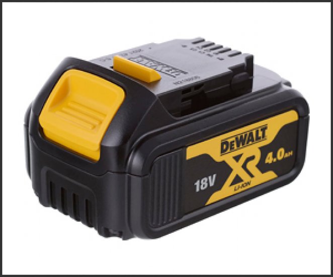 DeWalt Ersatz-Akku 18,0 Volt/ 4,0 Ah XR Li-Ion (kompatibel mit allen 18,0 Volt XR Akku-Maschinen von DeWalt, LED Akku Ladestandsanzeige)