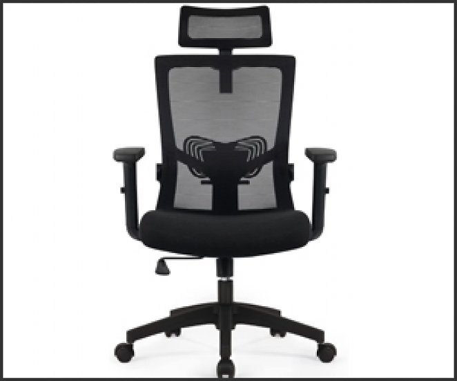 Daccormax Bürostuhl Ergonomisch, Schreibtischstuhl mit Verstellbarer Kopfstütze, Armlehnen, Lendenwirbelstütze, Drehstuhl Wippfunktion, Chefsessel aus Mesh,Rückenschonend, Bürostuhl 150kg