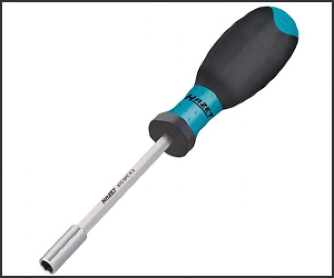 HAZET Bit-Halter 810SPC-6.3 - Sechskantabtrieb 6,3 (1/4 Zoll), 210 mm Länge - vielseitig und flexibel einsetzbar, magnetisch - mit rutschfestem 3-Komponenten-Griff für hohe Kraftübertragung