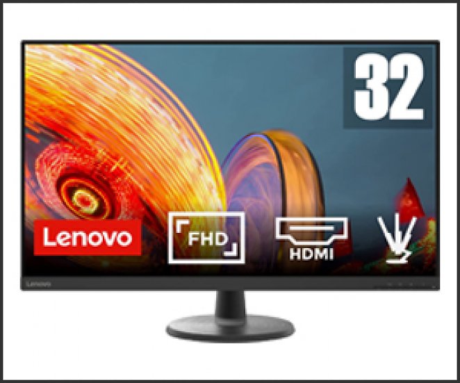 Lenovo D32u-40 80,01cm (31,5 Zoll, 3.840 × 2.160, 4K, 60 Hz, WideView, 250 Nits, entspiegelt) Monitor (HDMI, DisplayPort, 4ms Reaktionszeit) schwarz