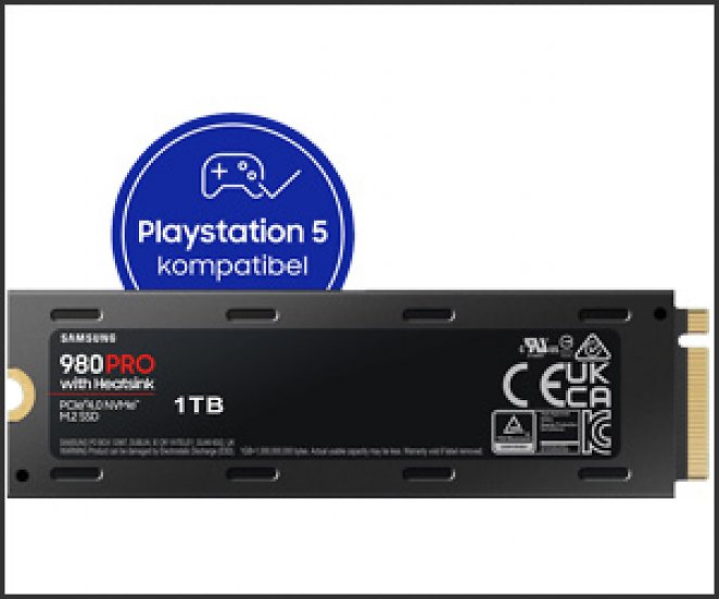 Samsung SSD 980 PRO Heatsink PS5 1 TB, Gaming Festplatte