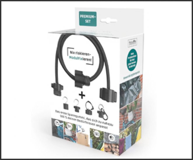 ModulFix Spanngummi System mit Haken Premium 9-teilig | Multifunktionaler Spanngurt mit Karabinerhaken | Expander Spannband Transport Set mit Klettverschluss | 100 cm inkl. Stoffbeutel