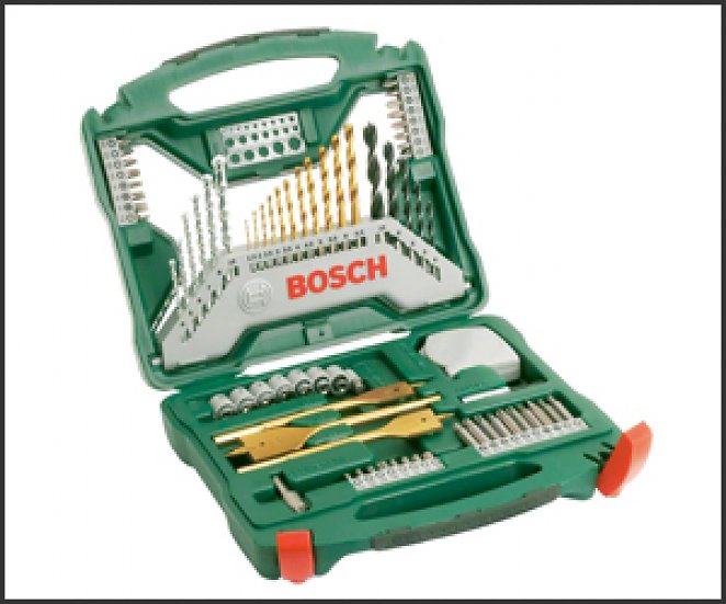 Bosch 70tlg. X-Line Titanium Bohrer und Schrauber Set (Holz, Stein und Metall, Zubehör Bohrmaschine)