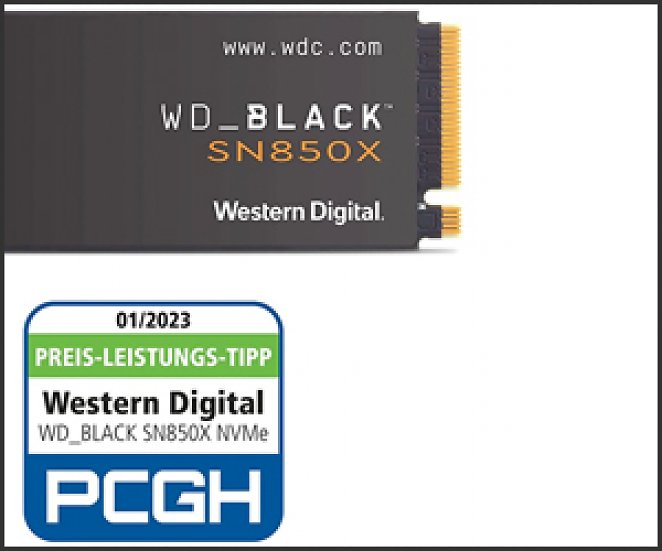 WD_BLACK SN850X NVMe SSD 1 TB interne SSD (Gaming Speicher, PCIe Gen4-Technologie, Lesen 7.300 MB/s, Schreiben 6.300 MB/s)