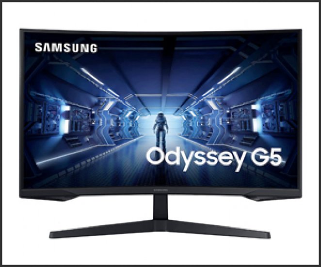 Samsung Odyssey G5 Curved Gaming Monitor C27G54TQBU, 27 Zoll, VA-Panel, WQHD-Auflösung, AMD FreeSync Premium, 1 ms Reaktionszeit, Bildwiederholrate 144 Hz