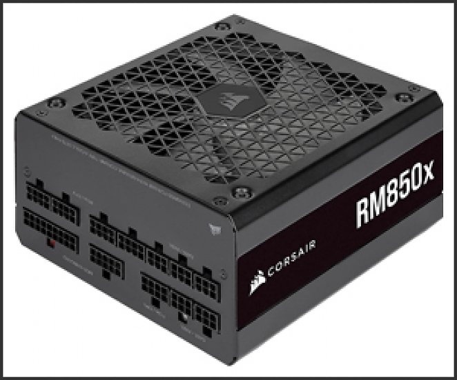 Corsair RM850x 80 PLUS Gold Vollmodulares 850 Watt ATX-Netzteil (135-mm-Lüfter mit Magnetschwebelager, Umfassende Kompatibilität, Japanische Kondensatoren, Extrem Schnelles Aufwachen)
