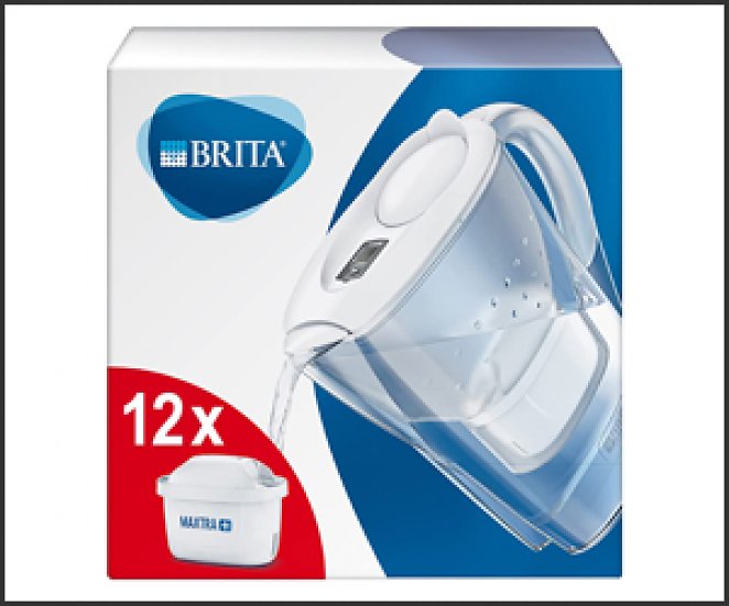Brita Wasserfilter Marella weiß inkl. 12 Maxtra+ Filterkartuschen (Jahrespaket)