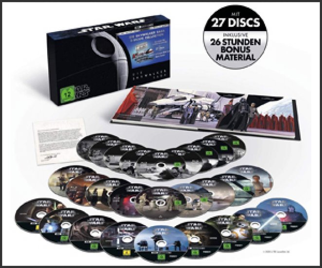 Star Wars Episode 1-9: Die Skywalker Saga 4K-UHD-Blu-ray (Boxset mit 27 Disks und 26 Stunden Bonusmaterial)
