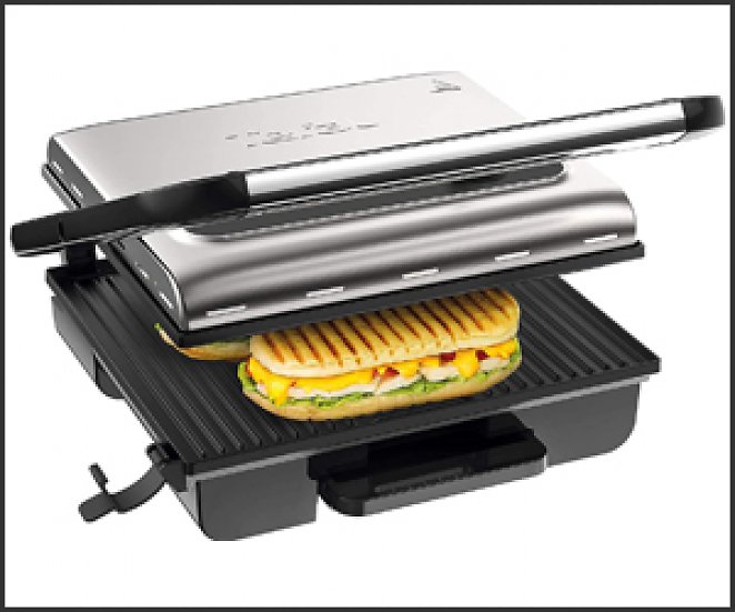Tefal Kontaktgrill GC242D Inicio Adjust - 2.000 Watt, regelbarer Thermostat mit drei Stufen, Edelstahl etc.