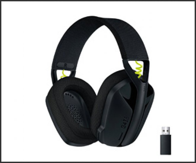 LOGITECH G435 LIGHTSPEED Kompatibel mit Dolby Atmos, PC, PS4, PS5 und Handy, kabelloses, Over-ear Gaming-Headset Bluetooth Schwarz