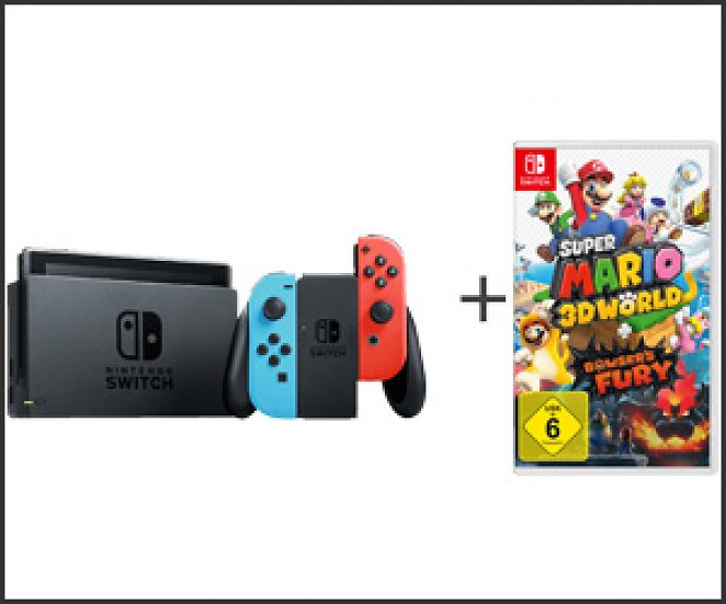 NINTENDO Switch Neon-Rot/Neon-Blau + Super Mario 3D World + Bowser's Fury