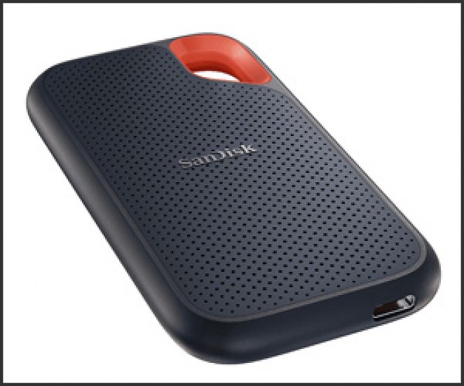 SANDISK Extreme Portable V2 Speicher, 2 TB SSD, extern, Grau/Orange