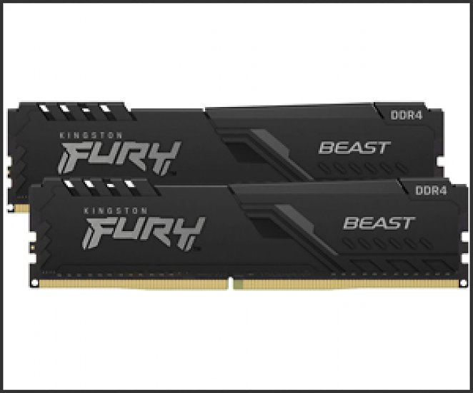 Kingston Fury Beast Schwarz 32GB RAM Kit (2x16GB) DDR4-3600 CL18 UDIMM Gaming Arbeitsspeicher