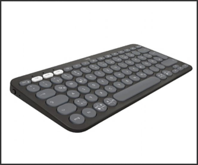 Logitech Pebble Keys 2 K380s, Easy-Switch für Windows, macOS, iPadOS, Android, ChromeOS, Tastatur, Standard, Kabellos, Graphite