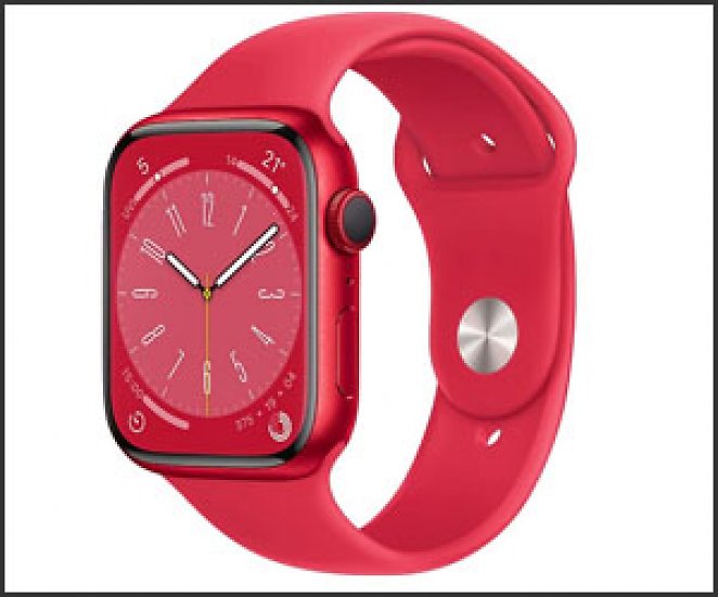 APPLE Watch Series 8 (GPS) 45 mm Smartwatch Aluminium Fluorelastomer, 140 - 220 mm, Polarstern