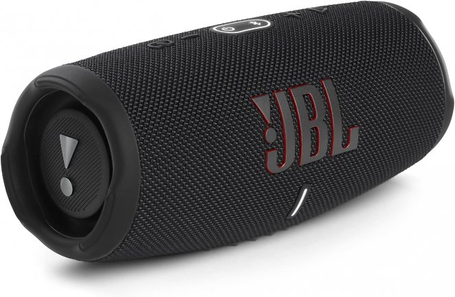 JBL Charge 5 Bluetooth-Lautsprecher in Schwarz - Wasserfeste, portable Boombox mit integrierter Powerbank - Eine Akku-Ladung für bis zu 20 Stunden kabellosen Musikgenuss