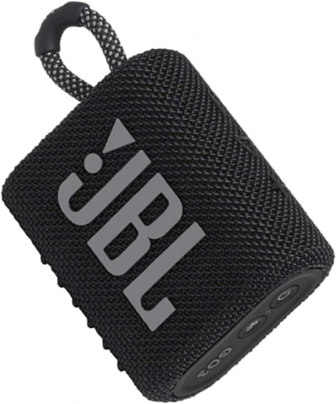 JBL GO 3 kleine Bluetooth Box in Schwarz - Wasserfester, tragbarer Lautsprecher für unterwegs - Bis zu 5h Wiedergabezeit mit nur einer Akkuladung