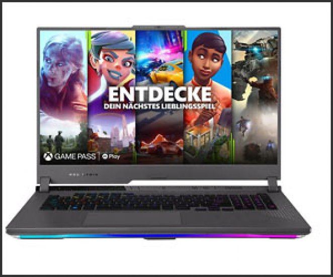 ASUS ROG Strix G17 G713PI-LL005W, Notebook mit 17,3 Zoll Display, AMD Ryzen™ 9 Prozessor, 32 GB RAM, 1 TB SSD, NVIDIA GeForce RTX 4070, Schwarz/Grau