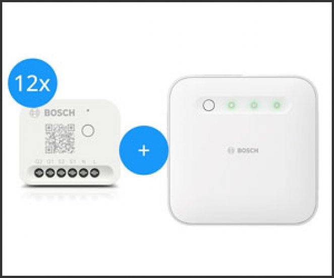 Bosch Smart Home - Starter Set Licht-/ Rollladensteuerung mit 12 Unterputz-Aktoren (Gen. 2)