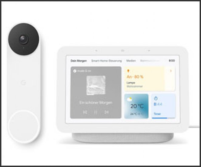 Google Nest Doorbell (mit Akku) + kostenloser Google Nest Hub (2. Generation)