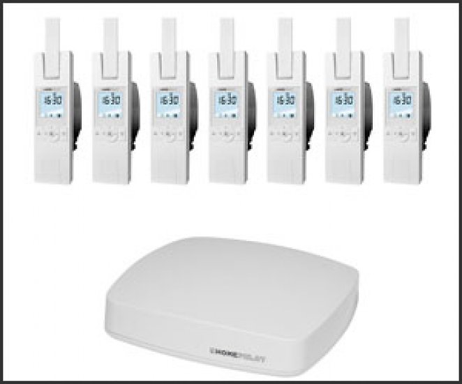 HOMEPILOT Gateway premium + Gurtwickler RolloTron premium smart 7er-Set