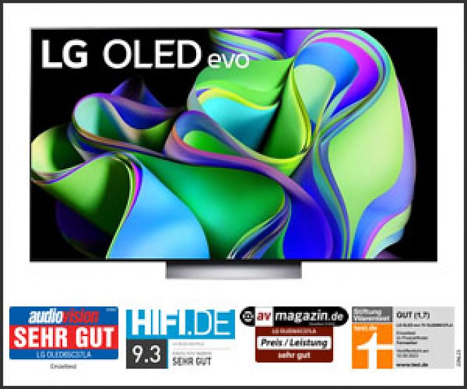 LG OLED65C37LA OLED evo TV (Flat, 65 Zoll / 165 cm, UHD 4K, SMART TV, webOS 23 mit LG ThinQ)