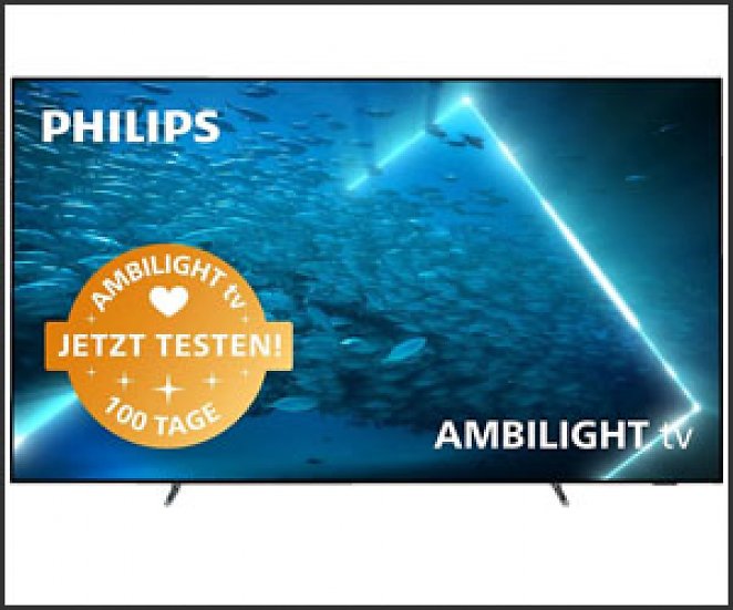 PHILIPS 55OLED707/12 OLED TV (Flat, 55 Zoll / 139 cm, UHD 4K, SMART TV, Ambilight, Android TV™ 11 (R))